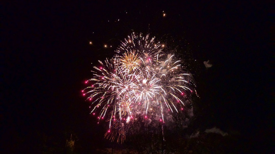 Bonfire night, fireworks, Lancaster, Lancashire