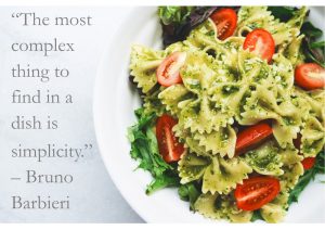 Chef's quote next to Italian dish | Blog | Technical translators